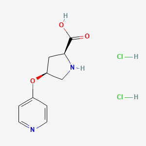 molecular formula C10H14Cl2N2O3 B2715668 (2S,4S)-4-Pyridin-4-yloxypyrrolidine-2-carboxylic acid;dihydrochloride CAS No. 2309431-82-9