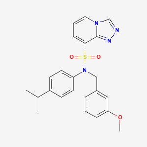 molecular formula C23H24N4O3S B2715672 N-[(3-methoxyphenyl)methyl]-N-[4-(propan-2-yl)phenyl]-[1,2,4]triazolo[4,3-a]pyridine-8-sulfonamide CAS No. 1251586-29-4