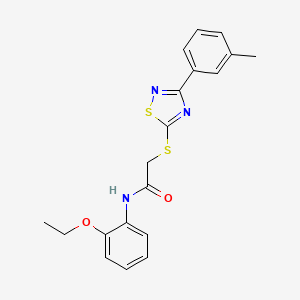 molecular formula C19H19N3O2S2 B2715673 N-(2-ethoxyphenyl)-2-((3-(m-tolyl)-1,2,4-thiadiazol-5-yl)thio)acetamide CAS No. 864917-95-3