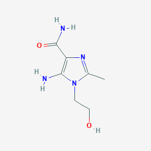 molecular formula C7H12N4O2 B2715681 5-Amino-1-(2-hydroxyethyl)-2-methyl-1H-imidazole-4-carboxamide CAS No. 89852-62-0