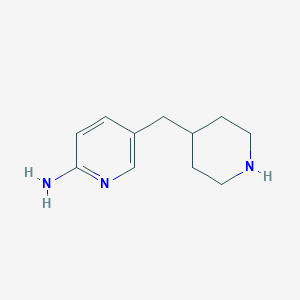 molecular formula C11H17N3 B2715683 5-[(Piperidin-4-yl)methyl]pyridin-2-amine CAS No. 1824082-84-9