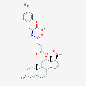 molecular formula C35H45NO8 B027157 Progesterone 12-succinyltyrosine methyl ester CAS No. 110988-79-9
