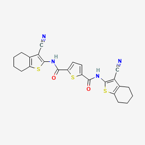 molecular formula C24H20N4O2S3 B2715714 N2,N5-bis(3-cyano-4,5,6,7-tetrahydrobenzo[b]thiophen-2-yl)thiophene-2,5-dicarboxamide CAS No. 476355-81-4