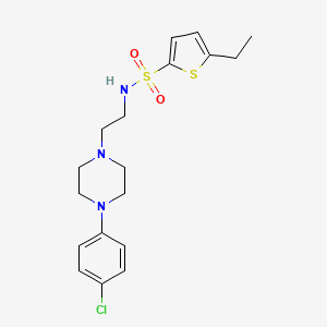 molecular formula C18H24ClN3O2S2 B2715715 N-(2-(4-(4-chlorophenyl)piperazin-1-yl)ethyl)-5-ethylthiophene-2-sulfonamide CAS No. 1049366-60-0