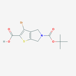 molecular formula C12H14BrNO4S B2715735 3-bromo-5-[(tert-butoxy)carbonyl]-4H,5H,6H-thieno[2,3-c]pyrrole-2-carboxylic acid CAS No. 1823574-52-2
