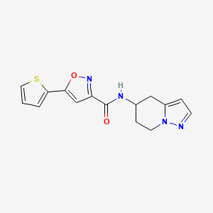 molecular formula C15H14N4O2S B2715741 N-(4,5,6,7-tetrahydropyrazolo[1,5-a]pyridin-5-yl)-5-(thiophen-2-yl)isoxazole-3-carboxamide CAS No. 2034334-56-8