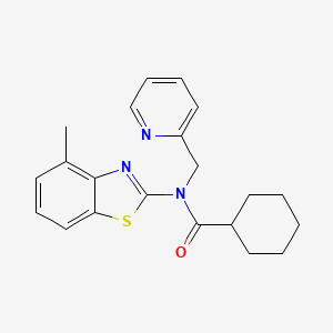 molecular formula C21H23N3OS B2715755 N-(4-methylbenzo[d]thiazol-2-yl)-N-(pyridin-2-ylmethyl)cyclohexanecarboxamide CAS No. 941878-07-5
