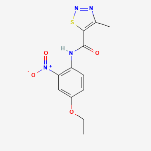 molecular formula C12H12N4O4S B2715781 N-(4-ethoxy-2-nitrophenyl)-4-methyl-1,2,3-thiadiazole-5-carboxamide CAS No. 881443-60-3