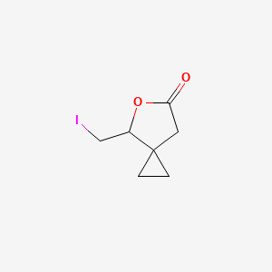 molecular formula C7H9IO2 B2715785 4-(Iodomethyl)-5-oxaspiro[2.4]heptan-6-one CAS No. 2375268-40-7