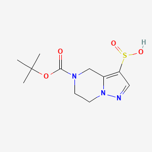 molecular formula C11H17N3O4S B2715791 5-[(tert-butoxy)carbonyl]-4H,5H,6H,7H-pyrazolo[1,5-a]pyrazine-3-sulfinic acid CAS No. 2230803-48-0