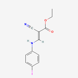molecular formula C12H11IN2O2 B2715797 Ethyl 2-cyano-3-[(4-iodophenyl)amino]prop-2-enoate CAS No. 709637-42-3