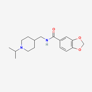 molecular formula C17H24N2O3 B2715812 N-((1-isopropylpiperidin-4-yl)methyl)benzo[d][1,3]dioxole-5-carboxamide CAS No. 954018-14-5
