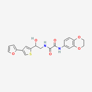 molecular formula C20H18N2O6S B2715829 N'-(2,3-dihydro-1,4-benzodioxin-6-yl)-N-{2-[4-(furan-2-yl)thiophen-2-yl]-2-hydroxyethyl}ethanediamide CAS No. 2309192-38-7