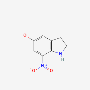 molecular formula C9H10N2O3 B2715834 5-Methoxy-7-nitro-indoline CAS No. 1263142-13-7