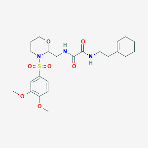 molecular formula C23H33N3O7S B2715837 N'-[2-(cyclohex-1-en-1-yl)ethyl]-N-{[3-(3,4-dimethoxybenzenesulfonyl)-1,3-oxazinan-2-yl]methyl}ethanediamide CAS No. 872976-30-2