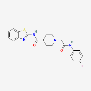 molecular formula C21H21FN4O2S B2715838 N-(1,3-benzothiazol-2-yl)-1-{[(4-fluorophenyl)carbamoyl]methyl}piperidine-4-carboxamide CAS No. 953967-31-2