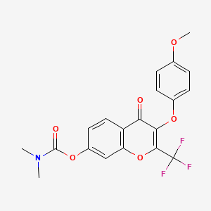 molecular formula C20H16F3NO6 B2715871 3-(4-methoxyphenoxy)-4-oxo-2-(trifluoromethyl)-4H-chromen-7-yl dimethylcarbamate CAS No. 848215-41-8