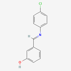 molecular formula C13H10ClNO B2715873 3-{(E)-[(4-chlorophenyl)imino]methyl}phenol CAS No. 17064-75-4