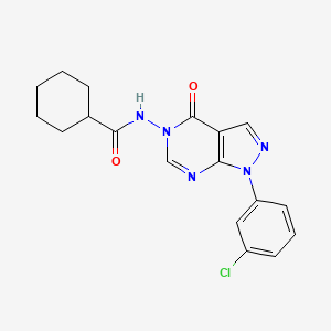 molecular formula C18H18ClN5O2 B2715891 N-(1-(3-chlorophenyl)-4-oxo-1H-pyrazolo[3,4-d]pyrimidin-5(4H)-yl)cyclohexanecarboxamide CAS No. 900008-33-5