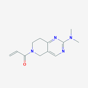 molecular formula C12H16N4O B2715896 1-[2-(Dimethylamino)-7,8-dihydro-5H-pyrido[4,3-d]pyrimidin-6-yl]prop-2-en-1-one CAS No. 2361639-85-0