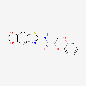 molecular formula C17H12N2O5S B2715903 N-([1,3]dioxolo[4,5-f][1,3]benzothiazol-6-yl)-2,3-dihydro-1,4-benzodioxine-3-carboxamide CAS No. 892852-41-4