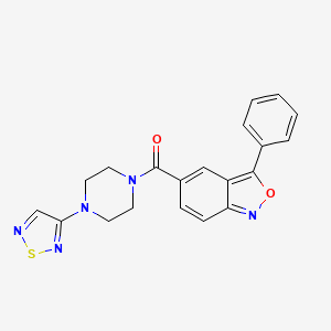 molecular formula C20H17N5O2S B2715906 3-Phenyl-5-[4-(1,2,5-thiadiazol-3-yl)piperazine-1-carbonyl]-2,1-benzoxazole CAS No. 2097934-99-9