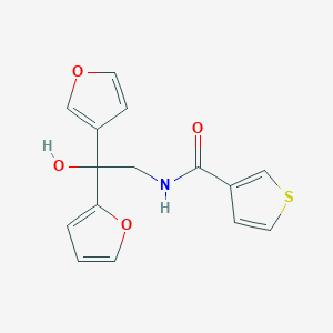 molecular formula C15H13NO4S B2715910 N-[2-(furan-2-yl)-2-(furan-3-yl)-2-hydroxyethyl]thiophene-3-carboxamide CAS No. 2034537-88-5