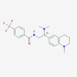 molecular formula C22H26F3N3O B2715936 N-(2-(dimethylamino)-2-(1-methyl-1,2,3,4-tetrahydroquinolin-6-yl)ethyl)-4-(trifluoromethyl)benzamide CAS No. 922111-94-2