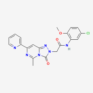 molecular formula C20H17ClN6O3 B2715938 N-(5-chloro-2-methoxyphenyl)-2-[5-methyl-3-oxo-7-(pyridin-2-yl)-2H,3H-[1,2,4]triazolo[4,3-c]pyrimidin-2-yl]acetamide CAS No. 1251619-07-4