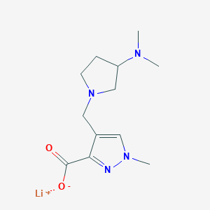 molecular formula C12H19LiN4O2 B2715945 lithium(1+) ion 4-{[3-(dimethylamino)pyrrolidin-1-yl]methyl}-1-methyl-1H-pyrazole-3-carboxylate CAS No. 2155852-78-9