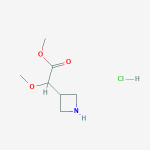 molecular formula C7H14ClNO3 B2715951 methyl 2-(azetidin-3-yl)-2-methoxyacetate hydrochloride CAS No. 2375270-24-7