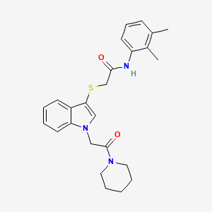 molecular formula C25H29N3O2S B2715961 N-(2,3-DIMETHYLPHENYL)-2-({1-[2-OXO-2-(PIPERIDIN-1-YL)ETHYL]-1H-INDOL-3-YL}SULFANYL)ACETAMIDE CAS No. 878052-70-1