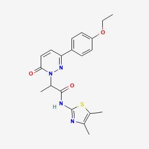 molecular formula C20H22N4O3S B2715975 N-(4,5-dimethylthiazol-2-yl)-2-(3-(4-ethoxyphenyl)-6-oxopyridazin-1(6H)-yl)propanamide CAS No. 1235634-65-7