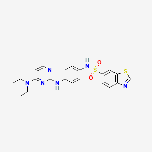 molecular formula C23H26N6O2S2 B2715983 N-(4-{[4-(diethylamino)-6-methylpyrimidin-2-yl]amino}phenyl)-2-methyl-1,3-benzothiazole-6-sulfonamide CAS No. 923173-20-0