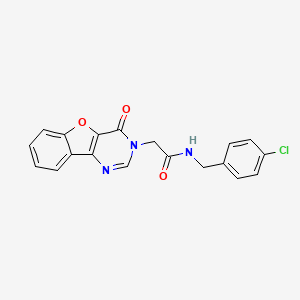 molecular formula C19H14ClN3O3 B2715987 N-[(4-chlorophenyl)methyl]-2-{6-oxo-8-oxa-3,5-diazatricyclo[7.4.0.0^{2,7}]trideca-1(9),2(7),3,10,12-pentaen-5-yl}acetamide CAS No. 849687-59-8