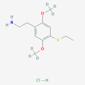 molecular formula C12H20ClNO2S B027160 2-[4-乙基硫代-2,5-双(三氘代甲氧基)苯基]乙胺；盐酸盐 CAS No. 951400-18-3