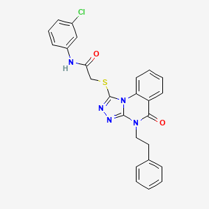 N-(3-chlorophenyl)-2-((5-oxo-4-phenethyl-4,5-dihydro-[1,2,4]triazolo[4,3-a]quinazolin-1-yl)thio)acetamide