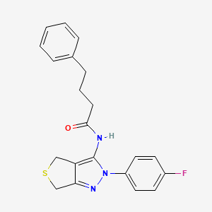 N-[2-(4-fluorophenyl)-4,6-dihydrothieno[3,4-c]pyrazol-3-yl]-4-phenylbutanamide