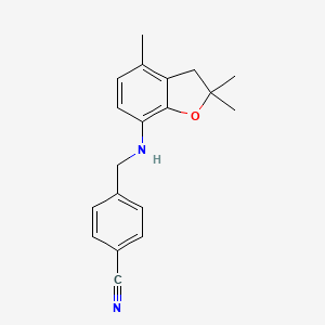 4-{[(2,2,4-Trimethyl-2,3-dihydro-1-benzofuran-7-yl)amino]methyl}benzenecarbonitrile