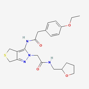 2-(4-ethoxyphenyl)-N-(2-(2-oxo-2-(((tetrahydrofuran-2-yl)methyl)amino)ethyl)-4,6-dihydro-2H-thieno[3,4-c]pyrazol-3-yl)acetamide