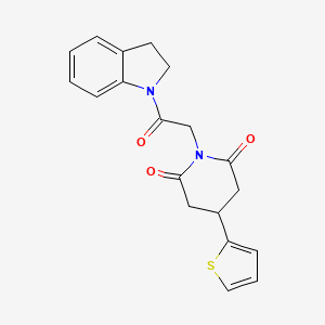 1-(2-(Indolin-1-yl)-2-oxoethyl)-4-(thiophen-2-yl)piperidine-2,6-dione