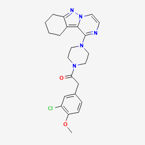 2-(3-Chloro-4-methoxyphenyl)-1-(4-(7,8,9,10-tetrahydropyrazino[1,2-b]indazol-1-yl)piperazin-1-yl)ethanone
