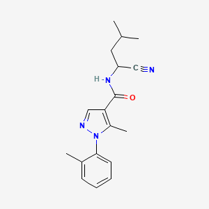 molecular formula C18H22N4O B2716022 N-(1-cyano-3-methylbutyl)-5-methyl-1-(2-methylphenyl)-1H-pyrazole-4-carboxamide CAS No. 1334000-59-7