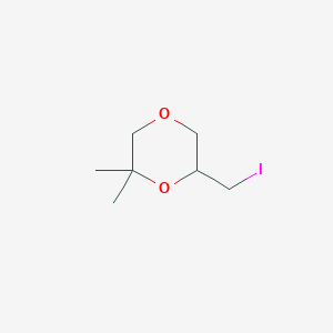 molecular formula C7H13IO2 B2716026 6-(Iodomethyl)-2,2-dimethyl-1,4-dioxane CAS No. 1269755-05-6