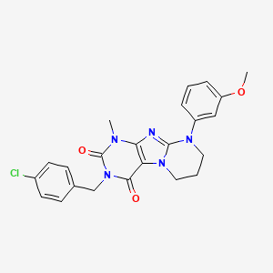 3-[(4-chlorophenyl)methyl]-9-(3-methoxyphenyl)-1-methyl-7,8-dihydro-6H-purino[7,8-a]pyrimidine-2,4-dione