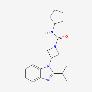 molecular formula C19H26N4O B2716037 N-cyclopentyl-3-[2-(propan-2-yl)-1H-1,3-benzodiazol-1-yl]azetidine-1-carboxamide CAS No. 2415602-38-7
