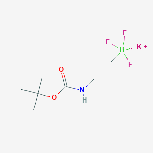 molecular formula C9H16BF3KNO2 B2716045 Potassium;[3-(tert-butoxycarbonylamino)cyclobutyl]-trifluoro-boranuide CAS No. 2415072-80-7