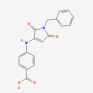 molecular formula C18H14N2O4 B2716062 4-((1-benzyl-2,5-dioxo-2,5-dihydro-1H-pyrrol-3-yl)amino)benzoic acid CAS No. 921448-69-3