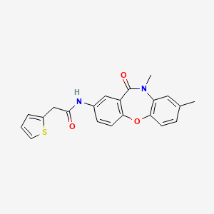 molecular formula C21H18N2O3S B2716065 N-(8,10-dimethyl-11-oxo-10,11-dihydrodibenzo[b,f][1,4]oxazepin-2-yl)-2-(thiophen-2-yl)acetamide CAS No. 922060-83-1