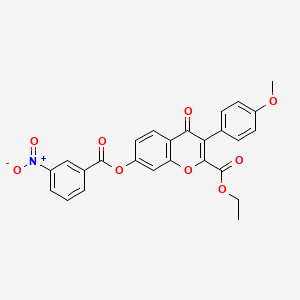2-(Ethoxycarbonyl)-3-(4-methoxyphenyl)-4-oxochromen-7-yl 3-nitrobenzoate